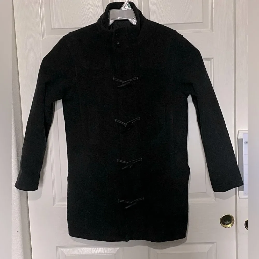 ZARA MAN Black Wool Blend Heavy Coat Size M